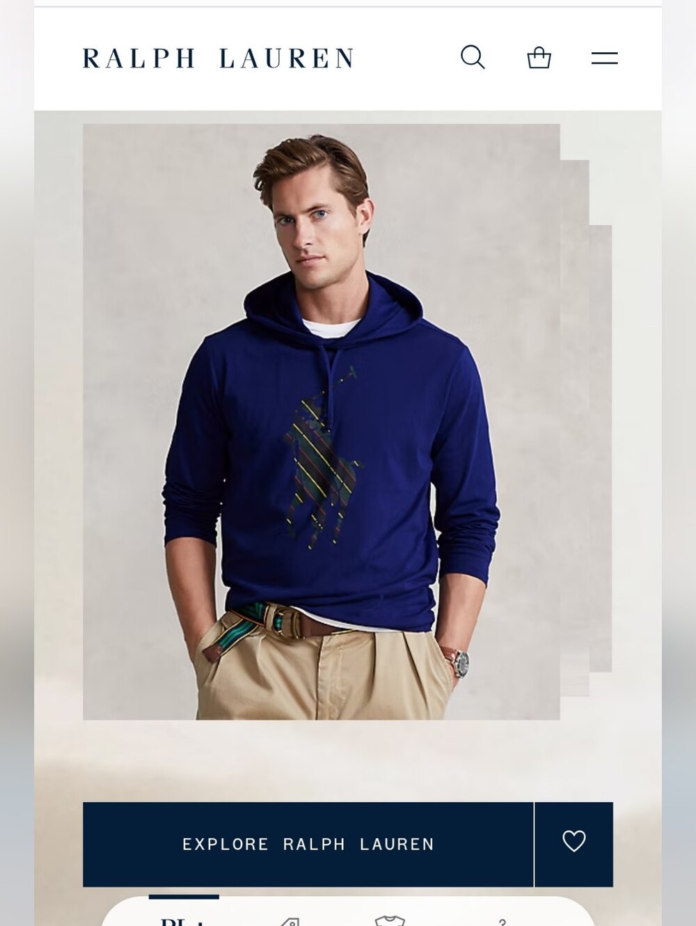 Polo Ralph Lauren "The Big Pony In Stripes" Preppy, Old Money, Pull-over hoodie.